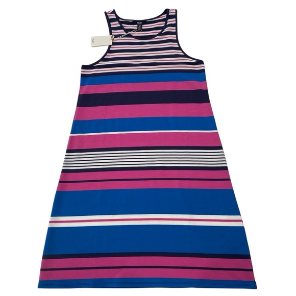 Hatley Bella mini dress nautical coastal stripes blue white pink sleeveless Smal - Picture 8 of 13